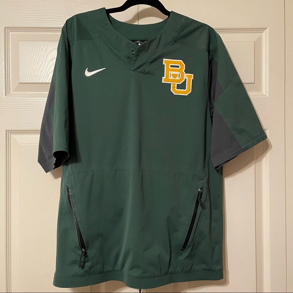 Men's Nike Green BU Athletics Authentic CollectionShortSleeve Hot PulloverJacket